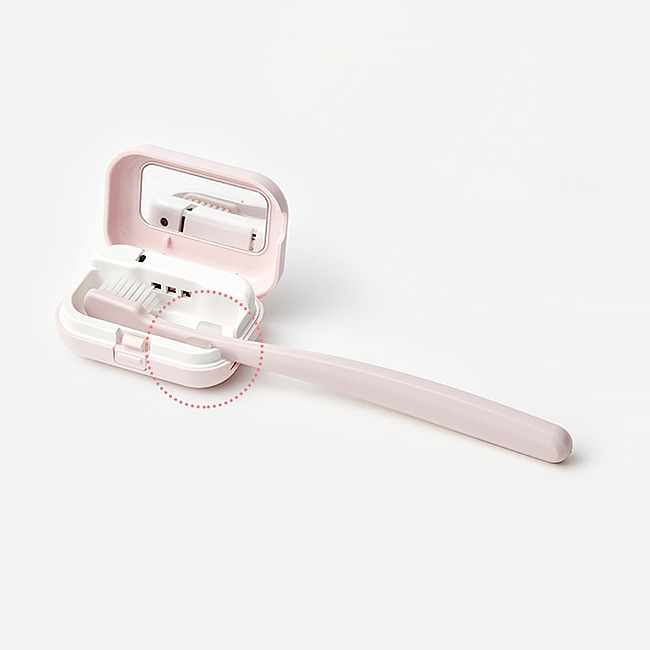 한샘 휴대용 칫솔살균기 헤드형 핑크