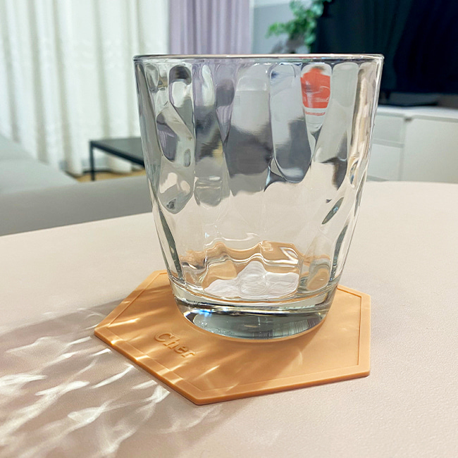 시에르 육각형 헥사곤 실리콘 티코스터 컵받침 코랄샌즈